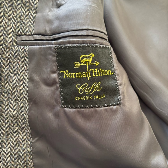 Wool Herringbone Sportcoat by Norman Hilton 42L - Picture 2 of 7